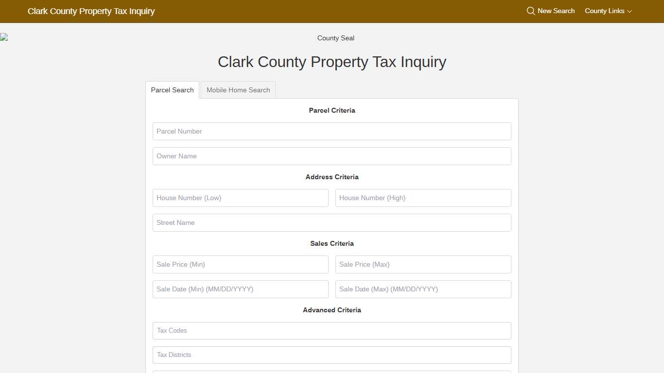 Clark County Property Tax Inquiry